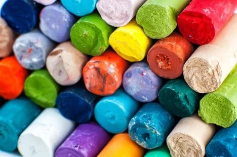 Colored chalks Stock Photos