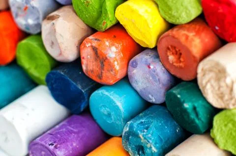 Colored chalks Stock Photos