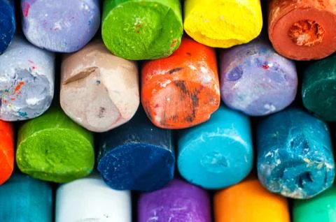 Colored chalks Stock Photos