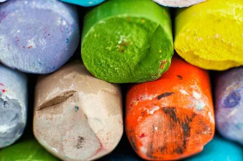 Colored chalks Stock Photos