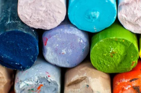 Colored chalks Stock Photos