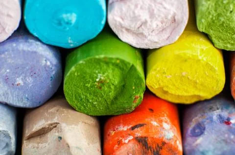 Colored chalks Stock Photos