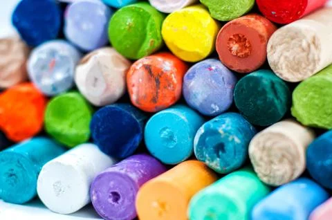 Colored chalks Stock Photos
