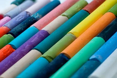 Colored chalks Stock Photos