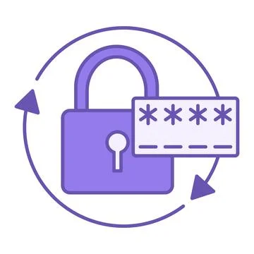 Colored Change Password Icon. Vector Illustration. Padlock and Hidden Code... Stock-Illustration
