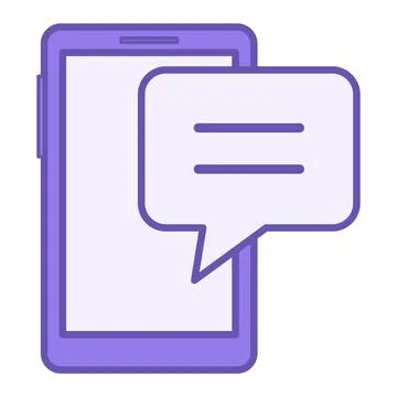 Colored Chat Icon. Vector Illustration. Mobile Phone Chat, Text Exchange. S.. Illustrazione stock