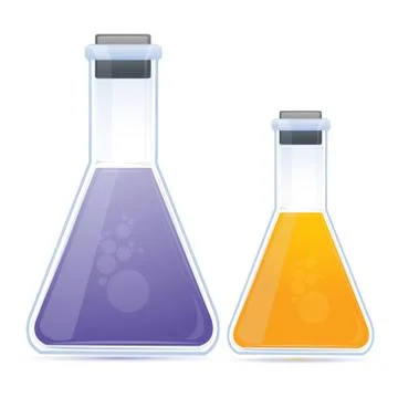 Colored chemical in flask Illustrazione stock