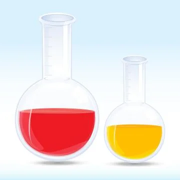 Colored chemical in flask Illustrazione stock
