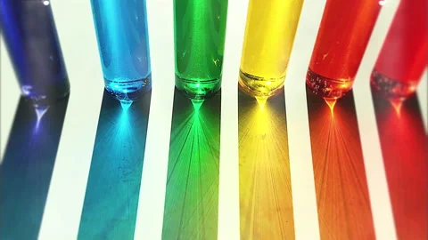 Colored Chemical Samples In The Test Tubes Stock Footage 137328457