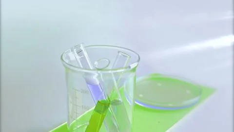 Colored Chemical Samples In The Test Tubes Stock Footage 137329470