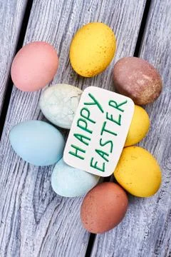 Colored chicken eggs. Foto stock