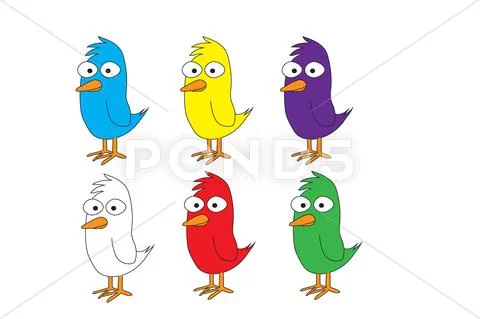 Colored Chickens Stock Illustration