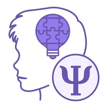 Colored Child Psychology Icon. Vector Illustration. Child Head, Light Bulb .. Stock Illustration