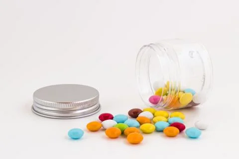 Colored chocolate smarties Stock Photos