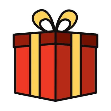 Colored christmas present icon Vector Stock Illustration