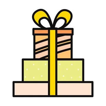 Colored christmas present icon Vector Stock Illustration