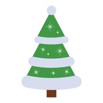 Colored christmas tree icon Vector Illustrazione stock