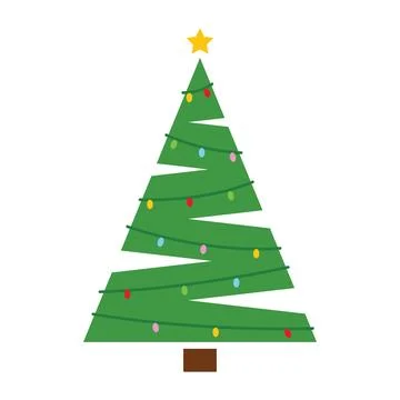 Colored christmas tree icon Vector Stock Illustration