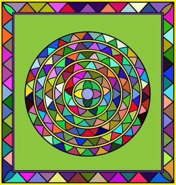 Colored circle and frame Stock Illustration