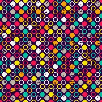 Colored circle geometric. Seamless pattern. Stock Illustration