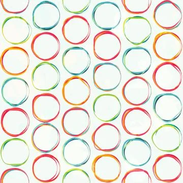 Colored circle seamless pattern with grunge effect Stock Illustration