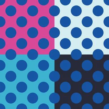 Colored circle seamless pattern template on different colours backgrounds Stock Illustration