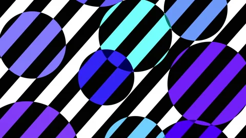 Colored circles. Black and white lines. Optical illusions. 4K Stock Footage 154501903