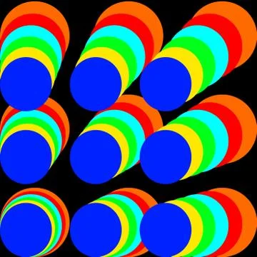 Colored circles on a black background vector image. Illustrazione stock