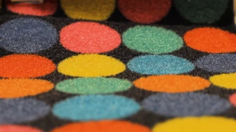 Colored circles on the carpet .fuzzy structure pattern 스톡 동영상 121729088