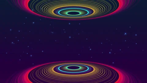 Colored circles on dark blue background in 4k video. Stock-Footage 146890381