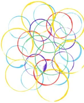 Colored circles made with paint Stock Illustration