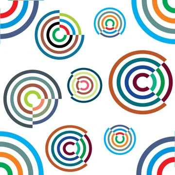 Colored circles on white background Stock Illustration