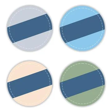 Colored circular banners with copy space for promotions on a white background Stock Illustration