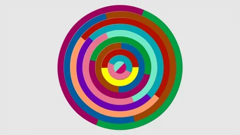 Colored circular stripes move around the circle Stock Footage 167598475