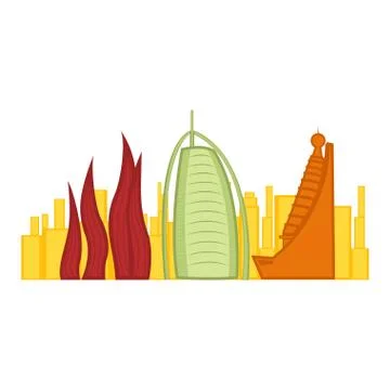 Colored cityscape of Dubai Ilustración de archivo
