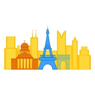 Colored cityscape of Paris Stock Illustration