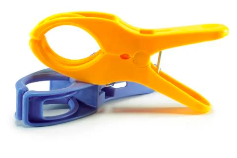 Colored clamps Stock Photos
