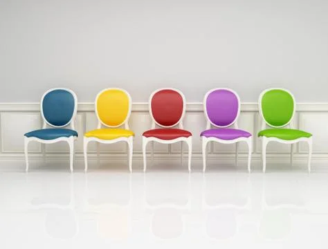Colored classic chair Illustrazione stock