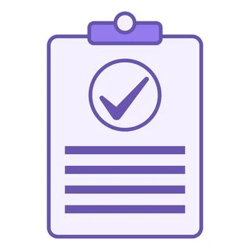 Colored Clipboard Icon. Vector Icon. Checklist with Checkmark. Office Concept Stock Illustration