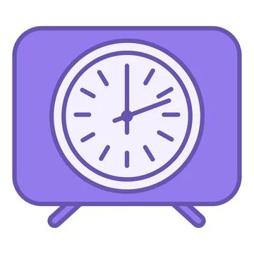 Colored Clock Icon. Vector Icon. Working Hours. Interior Item. Office Concept Stock Illustration