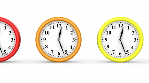 Colored Clocks Stock Footage 40991368