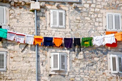 Colored clothes Stock Photos