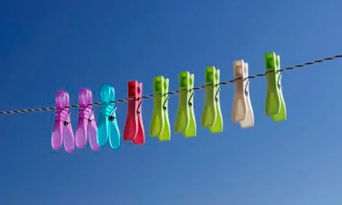 Colored clothespin. Stock Photos