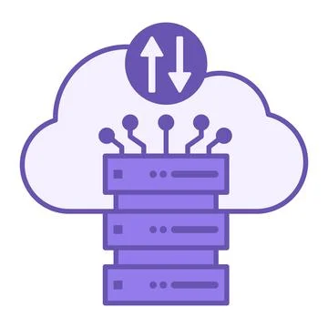 Colored Cloud Storage Icon. Vector Illustration. Online Data Storage Servic.. イラスト素材