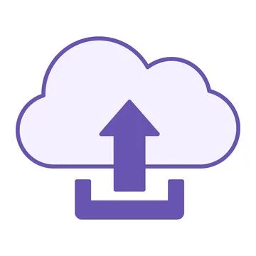 Colored Cloud Upload Icon. Vector Illustration. Saving Files to a Remote Se.. Illustrazione stock
