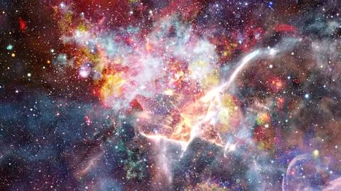 Colored clouds in nebula. Elements of this image furnished by NASA. Foto stock