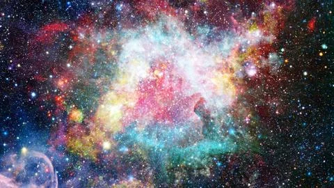 Colored clouds in nebula. Elements of this image furnished by NASA. Foto stock