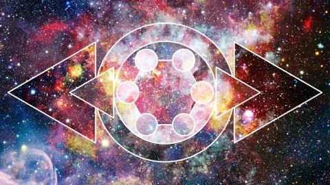 Colored clouds in nebula. Elements of this image furnished by NASA. 写真素材