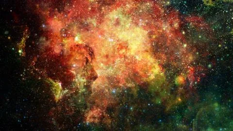 Colored clouds in nebula. Elements of this image furnished by NASA. Stock Photos