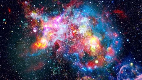 Colored clouds in nebula. Elements of this image furnished by NASA. Stock Photos